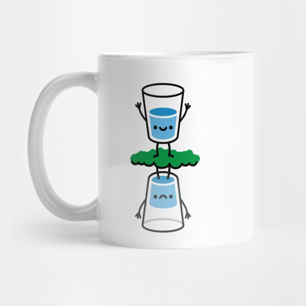 The glass is half full / half empty funny optimist pessimist bipolar disorder by LaundryFactory